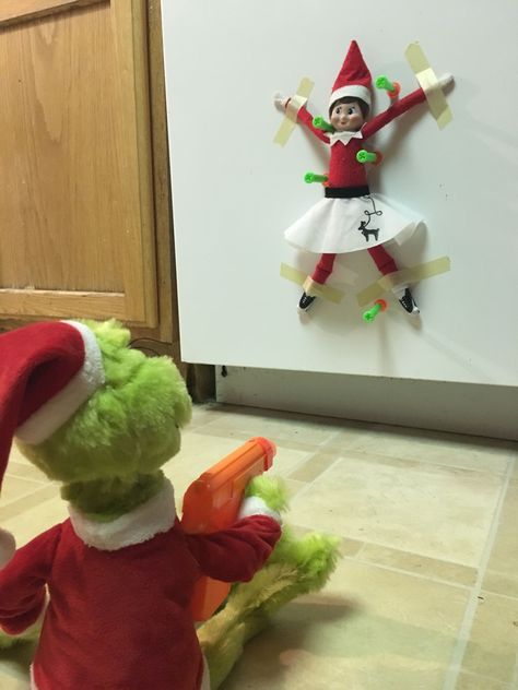 Elf on the shelf, elf on the shelf ideas, elf, new elf on the shelf ideas, Christmas fun, creative elf on the shelf, grinch Creative Elf On The Shelf Ideas Funny, The Grinch And Elf On The Shelf, Elf On A Shelf Grinch Ideas, Black Elf On The Shelf Ideas, Elf And The Grinch, Black Elf On The Shelf, Grinch And Elf On The Shelf Funny, Grinch With Elf On The Shelf, Elf On The Shelf Painting Ideas