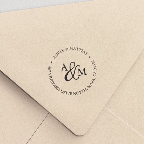 Ampersand Monogram Return Address Self-inking Stamp  Zazzle Rubber Stamp Wedding Invitation, Diy Mail, Addressing Wedding Invitations, Stamp Wedding, Handmade Stamps, Return Address Stamp, Address Stamp, Craft Wedding, Back To School Supplies