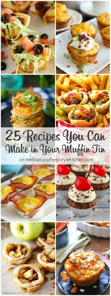 25 Recipes You Can Make in Your Muffin Tin HERO Mini Muffin Tin Recipes, Muffin Cups Recipes, Muffin Pan Recipes, Tin Recipes, Fingerfood Party, Muffin Tin Recipes, Baking Muffins, Muffin Tins, Muffin Tin