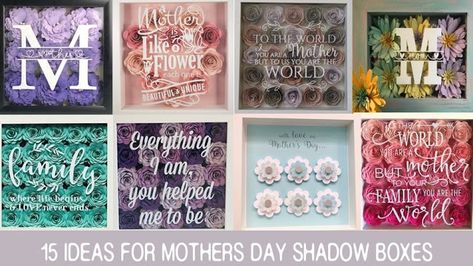 Mothers Day Shadow Box Ideas Cricut, Mothers Day Shadow Box Ideas, Rolled Flower Shadow Box Ideas, Cricut Shadow Box Ideas, Flower Shadow Box Ideas, Cricut Products, Shadowbox Ideas, Svgs Free, Shadow Box Ideas