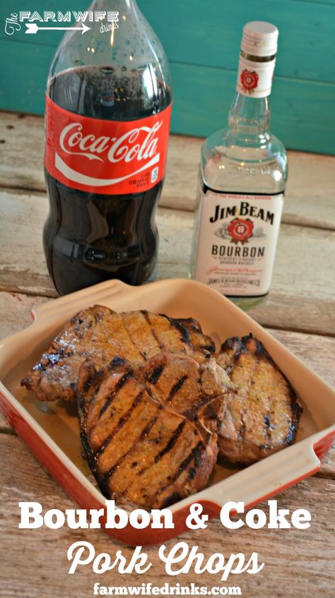 Bourbon and Coke Pork Chops are as tasty as the popular cocktail. This easy combination is recipe for juicy, tender pork chops. Potato Fritters Recipe, Pork Chop Marinade, Sweet Potato Fritters, Marinated Pork Chops, Bbq Pork Chops, Pork Marinade, Tender Pork Chops, Crockpot Pork Chops, Potato Fritters