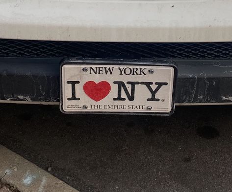 New York License Plate, New York License Plate Aesthetic, Nyc License Plate, I Heart Ny Aesthetic, Aesthetic License Plate, License Plate Aesthetic, Wet Dreams, New York Aesthetic, I Love Ny