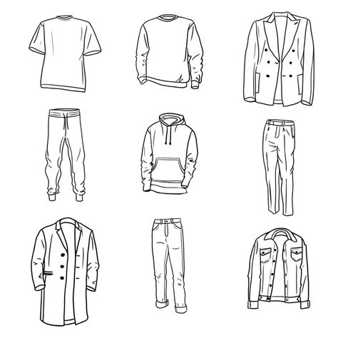 Men Clothes Drawing, Anime Shirt Drawing, Pants Sketch, Shirt Tucked Into Jeans, Boys Clothing Styles, Clothing Drawings, Clothes Sketches, T Shirt Sketch, State Stickers