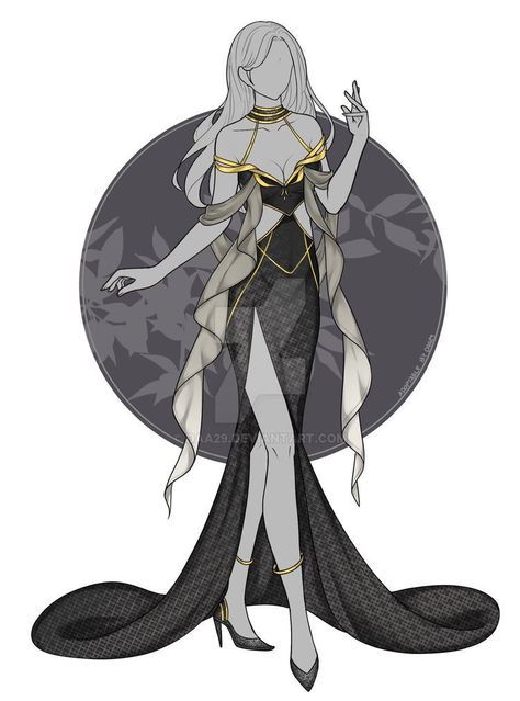 Draw Your Oc, Goddess Outfit, Anime Outfit, Art Outfits, Moon Dress, Clothing Sketches, Elf Clothes, Goddess Dress, Kawaii Dress