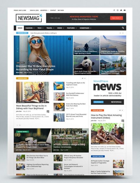 Newspaper and Magazine WordPress Theme Blog Layout Design, Wordpress Theme Portfolio, News Web Design, Newspaper Magazine, Dropshipping Store, Blog Themes Wordpress, Shopify Dropshipping, Shopify Website, Web Blog