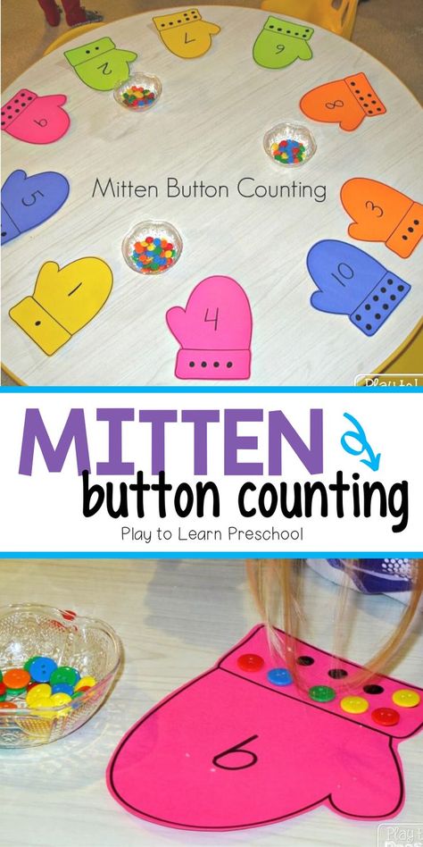 Preschool Math Center, Winter Math Centers, Preschool Math Centers, Winter Lesson Plan, Winter Crafts Preschool, January Activities, Winter Activities Preschool, Number Identification, Preschool Centers