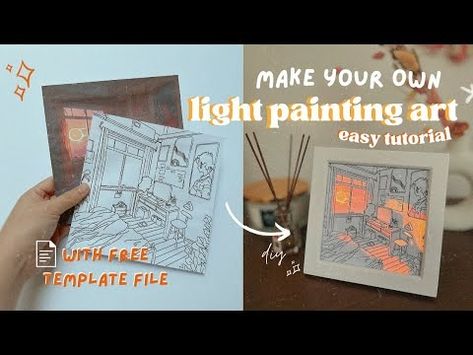 How to make Light Painting | Light up painting tutorial - light shadow box - YouTube Light Painting Template, Light Up Art, Light Up Canvas, Up Painting, Shadow Painting, Birthday Lights, Diy Shadow Box, Painting Light, Light Shadow