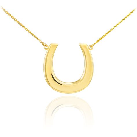 14k Yellow Gold Lucky Horseshoe Pendant Necklace Necklaces Collection, Horseshoe Jewelry, Lucky Charm Necklace, Horseshoe Pendant, Horseshoe Necklace, Lucky Horseshoe, Gold Charm Necklace, Special Jewelry, Necklace Online