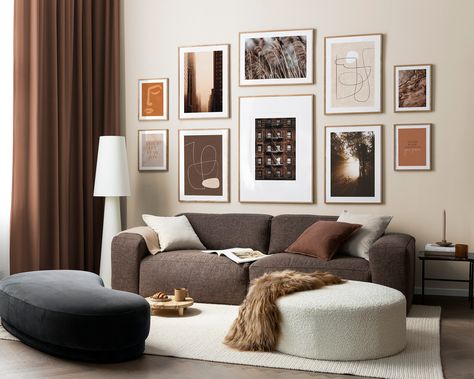 Grey And Brown Living Room, Brown Furniture Living Room, Brown Sofa Living Room, Brown Couch, Muebles Living, Brown Leather Sofa, Hemma Diy, Brown Furniture, Brown Living Room