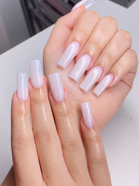 One Color Square Nails, Tappered Nails Square Designs, Mid Square Acrylic Nails, Milky White Nails Acrylic Coffin Long, Tamper Square Nails, Tappered Nails Square Long Designs, Mid Length Nails Acrylic Square, Super Square Nails, Narrow Square Acrylic Nails