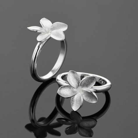 Frangipani Jewellery, Unique Sterling Silver Jewelry, Silver Jewelry Design, Local Produce, Tropical Flower, Flower Lover, Tropical Flowers, Mauritius, Jewellery Making