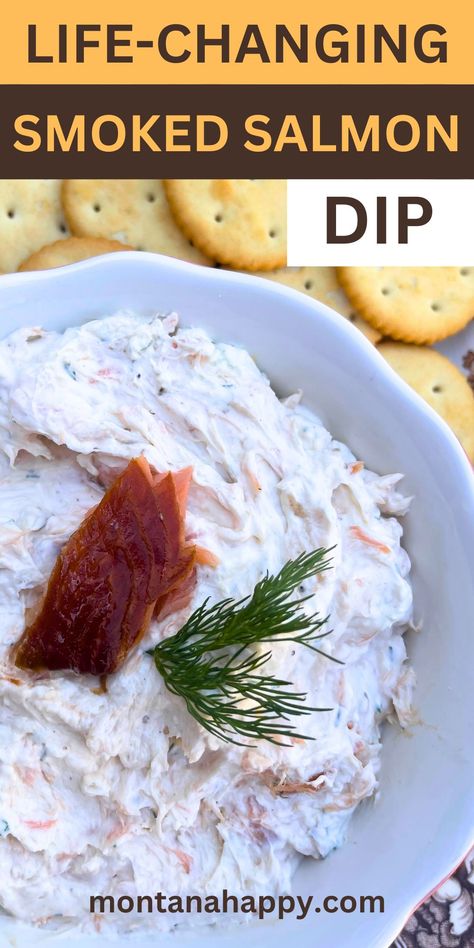 The BEST Smoked Salmon Dip Recipe | Montana Happy Salmon Dip Recipes, Best Smoked Salmon, Grape Salad Recipe, Cold Dip Recipes, Salmon Dip, Smoked Salmon Dip, Best Sandwich Recipes, Rustic Recipes, Finger Foods Easy