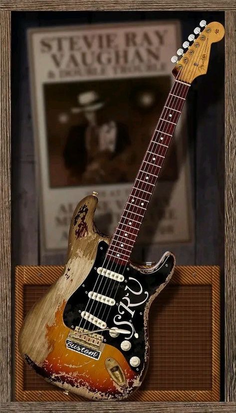 Guitar Digital Art, Srv Guitar, Best Electric Guitar, Stevie Ray Vaughan Guitar, Steve Ray Vaughan, Stevie Ray Vaughn, Famous Guitars, Stratocaster Guitar, Ray Vaughan