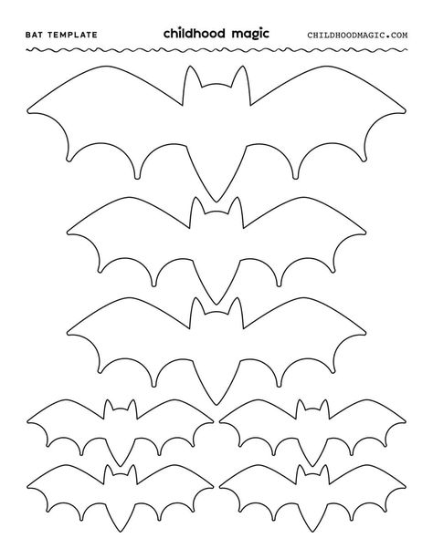 Bat Template - Childhood Magic Wings Template, Bats For Halloween, Bat Printable, Paper Bats, Ghost Template, Bat Template, Bat Coloring Pages, Template Free Printable, Paper Bat