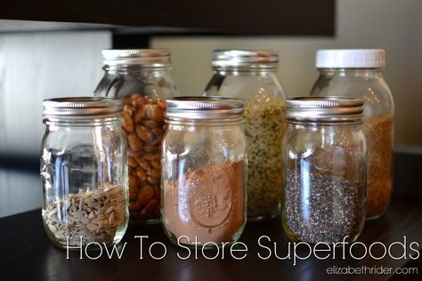 Superfoods, like chia seeds, flax seeds, goji berries and more, are becoming commonplace in kitchens across the world. Now that we all know what they are and why we should eat them, it’s time to learn how to store them properly. The BEST way to store flax and chia seeds – and all superfoods –... Healthy Homemade Granola Recipe, Homemade Granola Healthy, Food Combinations, Granola Recipe Homemade, Integrative Nutrition, Nuts And Seeds, Food Combining, Granola Recipes, How To Store