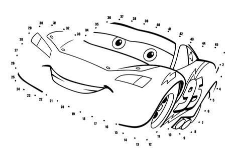 Car+Connect+the+Dots+Coloring+Pages Disney Dot To Dot, Math Worksheets 1st Grade, Dot Coloring Pages, Auto Party, The Dot Book, Dot To Dot Printables, Wristband Template, Dot Worksheets, Dot To Dot