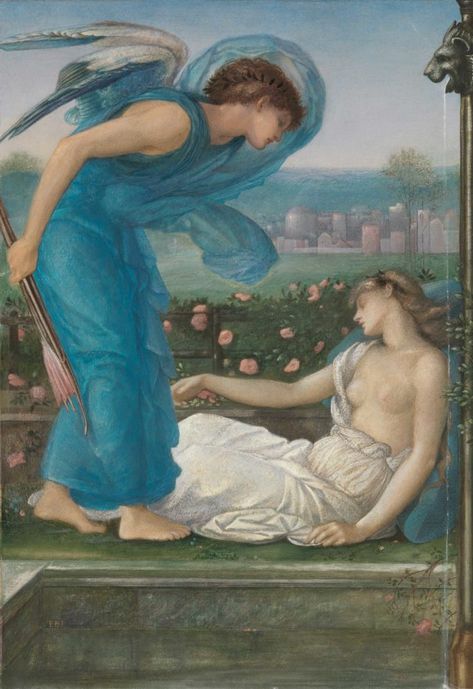 Edward Burne-Jones (1833–1898, British), “Cupid and Psyche,” ca. 1870, watercolor, gouache, and pastel on moderately thick, moderately textured, wove paper mounted on linen, Yale Center for British Art, Yale Art Gallery Collection, Mary Gertrude Abbey Fund. Eros And Psyche, Burne Jones, Maurice Denis, Pre Raphaelite Art, Edward Burne Jones, John Everett Millais, Cupid And Psyche, John William Waterhouse, Pre Raphaelite