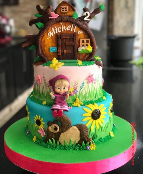 Masha Birthday Cake, Masha And The Bear Cake, Masha Cake, Cartoon Birthday Cake, Paw Patrol Birthday Cake, Pig Birthday Cakes, Animal Birthday Cakes, 10 Birthday Cake, Mermaid Birthday Cakes