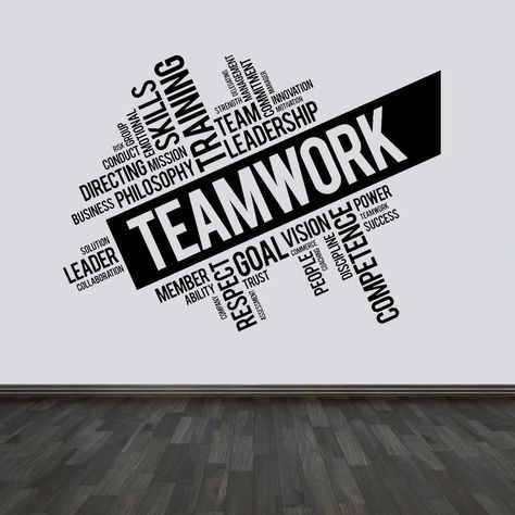 Team Work Motivation, Inspirational Office Decor, Inspirational Office, Teamwork Quotes, Work Motivational Quotes, Work Motivation, Team Work, Removable Wall Decals, Emotional Skills