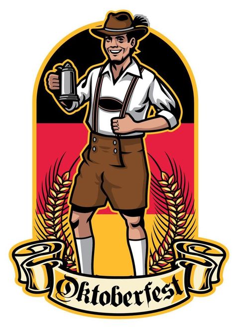 bavarian man ready to celebrate oktoberfest German Illustration, Oktoberfest Hat, German Oktoberfest, German Men, Design Illustrations, Icon Set Vector, Art Logo, Icon Set, Design Illustration