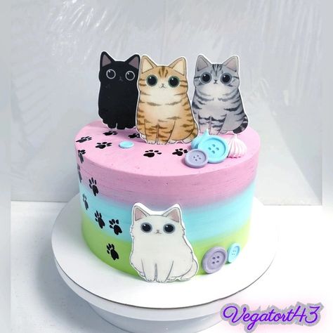 Gato Cake, Kitten Cake, Buttercream Cake Decorating, Vevey, Cute Laptop Stickers, Gotcha Day, Puppy Birthday, Dog Birthday Party, Cat Cake