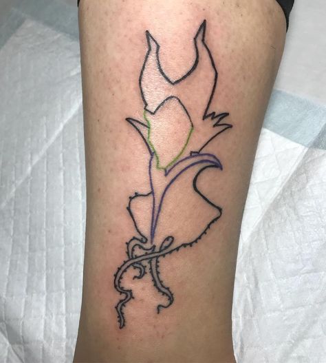 Malificent Tattoo Design, Maleficent Tattoo, Outline Tattoo, Disney Tattoos, Ankle Tattoo, S Tattoo, Maleficent, Disney Villains, Color Tattoo