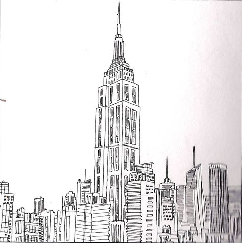 Secret New York Zoe de Las Cases New York Sketch Easy, Nyc Drawing Simple, Nyc Drawing, New York Drawing, New York Buildings, Stippling Art, Building Sketch, Nyc Art, Gcse Art