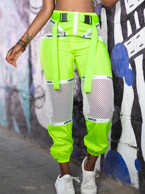 Corset Fashion Outfits, Trendy Hoodies, Tactical Clothing, Stage Costume, Futuristic Fashion, Sports Pants, Girls Fashion Clothes, Mesh Panel, Colourful Outfits