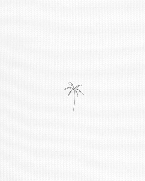 Small Summer Tattoos For Women, Tiny Vacation Tattoos, Fine Palm Tree Tattoo, Palm Tree Tattoo Dainty, Summer Fine Line Tattoo, Single Needle Palm Tree Tattoo, Fine Line Florida Tattoo, Palm Tree Flash Tattoo, Fine Line Summer Tattoo