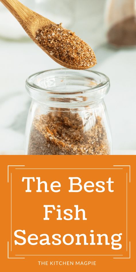 Fish Seasoning - The Kitchen Magpie Diy Fish Seasoning, Best Seasoning For Fish, Fish Spice Recipe, Spices For Fish Seasoning Mixes, White Fish Seasoning Recipes, Homemade Fish Fry Seasoning, How To Season Fish To Bake, Seafood Spice Blend, Baked Fish Seasoning