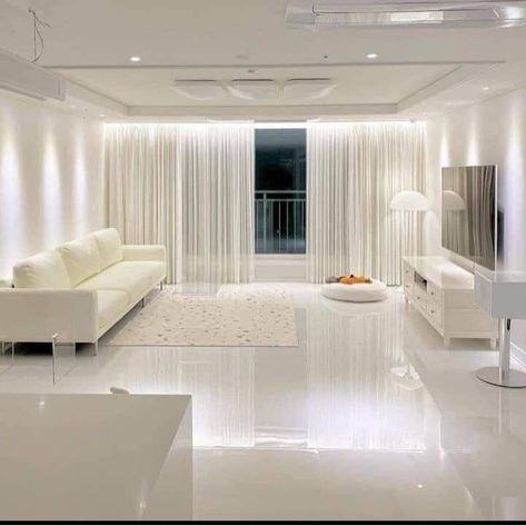 Korean Apartment Interior, White House Interior, White Apartment, التصميم الخارجي للمنزل, Living Room Design Decor, Door Gate, Minimalist Room, White Living, White Living Room