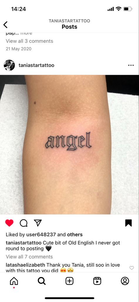 Angel Script Tattoo, English Font Tattoo, Old English Font Tattoo, June Tattoo, Godspeed Tattoo, Old English Tattoo, Font Tattoo, English Fonts, English Font