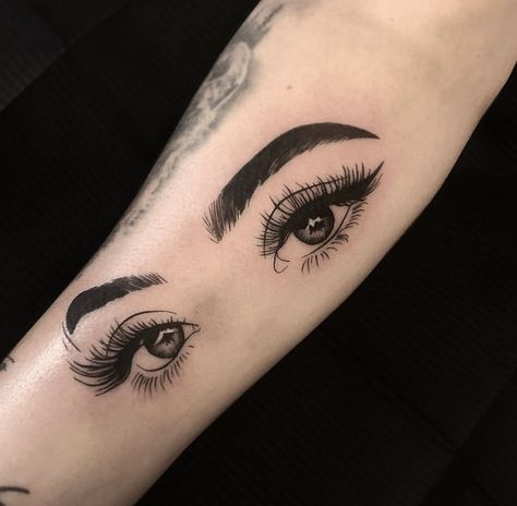 Eyes On Neck Tattoo, Wifes Eyes Tattoo, Guy Tattoos For Girlfriend, Tattoos For My Girlfriend, Girlfriend Eyes Tattoo On Boyfriend, Gf Eyes Tattoo Men, Girlfriends Eyes Tattoo, Tattoos For Your Girlfriend, Tattoo Eyes Woman