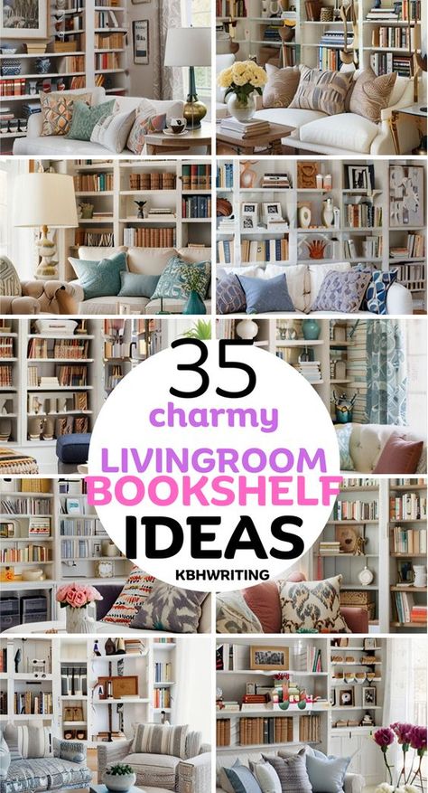 35 charm bookshelf decor ideas for the living room to showcase your style and love for books. From curated collections and decorative accents to creative shelving arrangements, find inspiration to transform your bookshelf into a focal point of your living space. #BookshelfDecor #LivingRoom Living Room With Bookcase, Decorating Shelves In Living Room, Bookshelf Styling With Books, Living Room Bookshelf Ideas, Shelf Ideas For Living Room, Bookcase Behind Sofa, Shelf Decor Books, Decorating A Bookshelf, Room Bookshelf Ideas