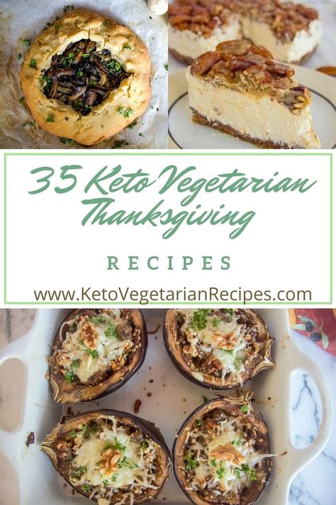 The holidays can be tough to stay on the low carb path! This collection of low carb vegetarian Thanksgiving recipes will ensure you enjoy the holidays without the guilt. Vegan Keto Thanksgiving Recipes, Vegetarian Easter Recipes, Thanksgiving Vegetarian, Vegetarian Easter, Keto Diet For Vegetarians, Vegan Thanksgiving Menu, Vegetarian Stuffing, Low Carb Holiday Recipes, Dirty Keto