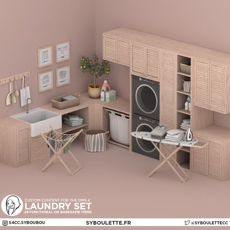 Ts4mm Furniture, Sims4 Laundry, Sims 4 Laundry Cc, Sims 4 Functional Objects, Sims Bathroom, Arm Doodles, Sims 4 Pack, The Sims 4 Pack, Sims 4 Cc Furniture Living Rooms