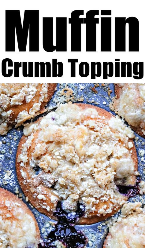 Best Crumb Topping for Muffins · The Typical Mom Muffin Crumb Topping, Crumb Topping For Muffins, Muffin Top Recipes, Blueberry Muffin Topping, Crumb Topping Recipe, Streusel Topping Recipe, Cake Mix Muffins, Homemade Blueberry Muffins, Fruit Muffins