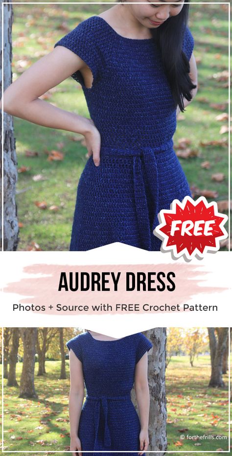 crochet Audrey Dress free pattern #crochet #Dress #freecrochetpattern via @shareapattern.com Crochet Dress Pattern Free, Crochet Summer Dresses, Audrey Dress, Frock Patterns, Mode Crochet, Crochet Skirts, Dress Patterns Free, Crochet Clothes For Women, Crochet Clothes Patterns