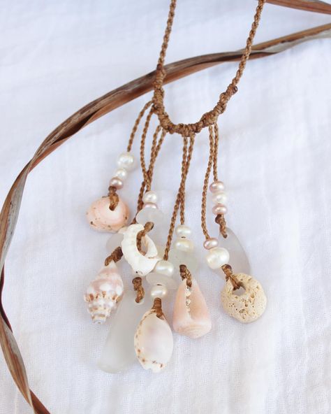 New style alert! 🥥 ULUWATU 🪸a fun, fringey, ocean inspired statement piece A mixture of all the fun things I find on my beach walks: sea glass, sea pottery, shells of all kinds, pebbles, coral fragments, etc. Available now - link in bio Hair In The Wind, Ocean Inspired Jewelry, Beach Walks, Ibiza Fashion, Seashell Jewelry, Sea Pottery, Handmade Fashion Jewelry, Ocean Inspired, Jewelry Making Tools