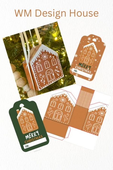 EASY DIY Gingerbread House Ornaments: 3D Free Printable Gingerbread House Patterns Templates, Gingerbread House Patterns Templates Free Printable, Gingerbread House Template Printable, Gingerbread House Ornaments, Diy Gingerbread House, Ginger Bread House Diy, Gingerbread House Template, Diy Gingerbread, Ginger House