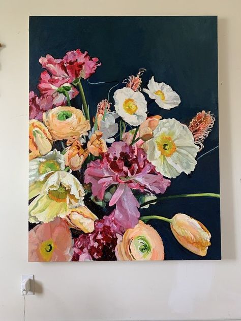 Ranunculus Painting Acrylic, Flower Painting Composition, Bouquet Of Flowers Painting Acrylic, Painting Florals Acrylic, Flower Painting Acrylic Canvases, Flower Painting Canvas Acrylic, Floral Art Paintings Acrylics, Poppy Painting Acrylic, Tulips Painting Acrylic