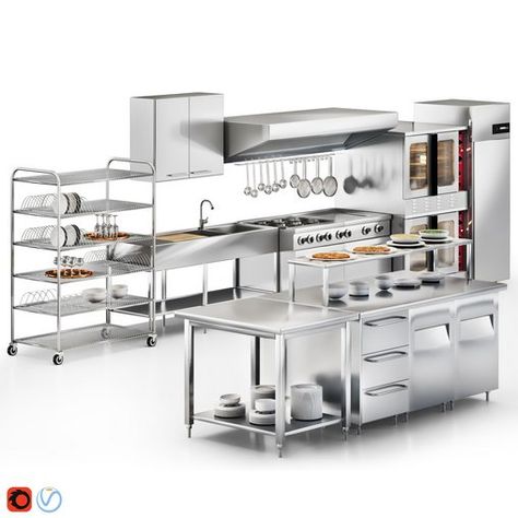 Cafe equipment 02 commercial kitchen Cafe Equipment, Kitchen 3d, Cabinets Storage, Modern Restaurant, Double Deck, Convection Oven, Kitchen Equipment, Commercial Kitchen, Wood Tile