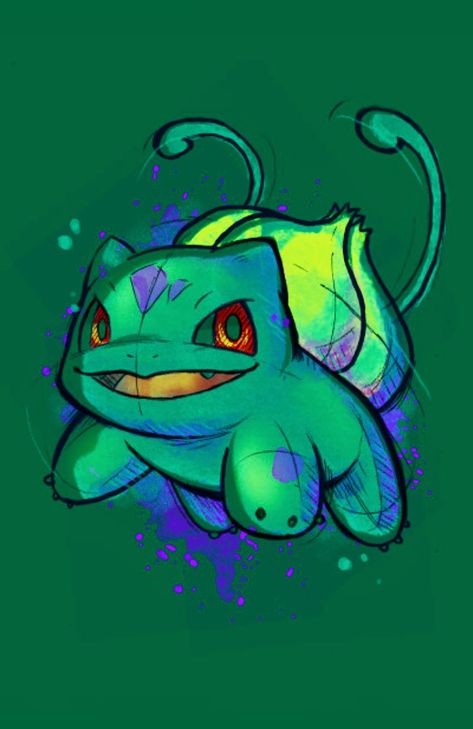 Pokemon Bobasaur, Pokemon Bulbasaur Tattoo, Pokemon Art Bulbasaur, Bulbasaur Illustration, Bulbasaur Watercolor, Pokemon Jigglypuff, Pokemon Bulbasaur, Pokemon Painting, Pokemon Tattoo