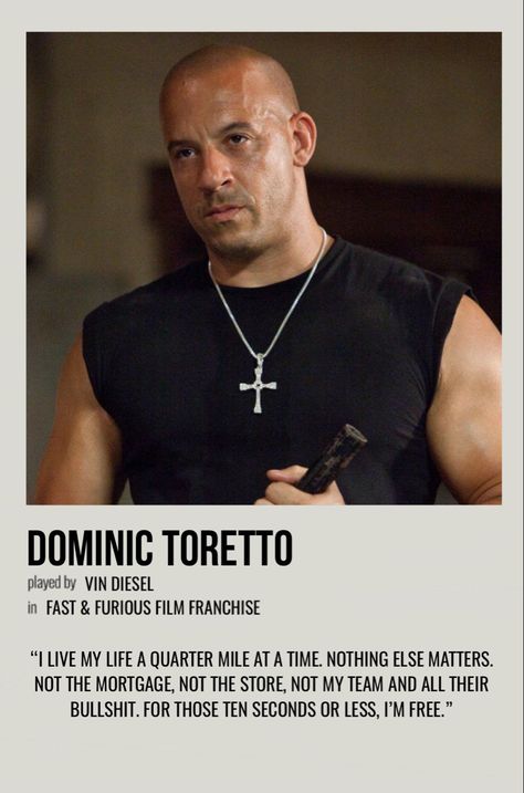 Dominic Fast And Furious, Dominic Toretto Aesthetic, Fast And Furious Film Poster, Fast And Furious Bedroom Ideas, Fast Anf Furious Wallpaper, Fast And Furious Polaroid, Fast And Furious Polaroid Poster, Fast Furious Aesthetic, Fast And Furious Characters