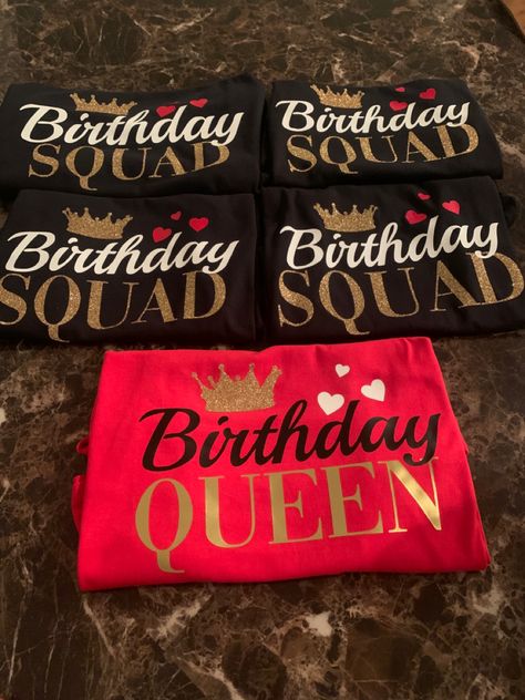 Birthday squad matching shirts Sweet 16 Shirts Squad, Birthday T Shirts Ideas For Group, Atlanta Trip, Sweet 16 Shirts, Birthday Group Shirts, Birthday Outfit For Teens, Matching Birthday Shirts, Birthday Squad Shirts, Diy Designs