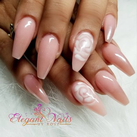 Nails Pearl Chrome, Nails Pearl, Chrome Tips, Pearl Chrome, Tammy Taylor, Sculpted Nails, Rose Nail Art, Rose Nails, Ballerina Nails