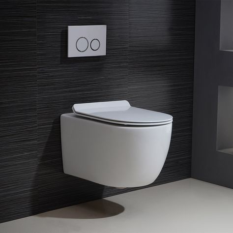 Floating Toilet, Toilet Installation, Dual Flush Toilet, Elongated Toilet, Modern Toilet, Toilet Design, Small Bath, Powder Rooms, Wall Hung Toilet