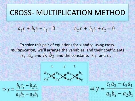 Cross Multiplication Method For Solving Equations - A Plus Topper  #CrossMultiplicationMethodFor3Equations Cross Multiplication, 10th Grade Math Worksheets, Maths Formula Book, 10th Grade Math, Solving Equations, Math Formulas, 10th Grade, Math Worksheets, A Plus