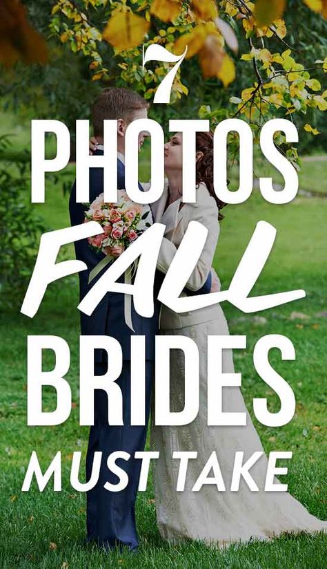 7 Amazing Wedding Photos Every Fall Bride Must Take Read on to find out the wedding photos every fall bride MUST take. You'll thank yourself later #wedding #weddingtips #weddingideas #weddingadvice #weddingplanning #weddingaccessories #winterweddings #bride #groom #bridalhairstyles #bridalhair #bridalgowns #weddingdresses #bridesmaid #bridesmaiddresses Wedding Ideas For Pictures, Wedding Photo Musts, Fall Wedding Photoshoot Ideas, Small Wedding Picture Ideas, Fall Wedding Picture Ideas, Poses For Wedding Pictures, Casual Wedding Photos, Fall Wedding Photo Ideas, Wedding Bride And Groom Pictures