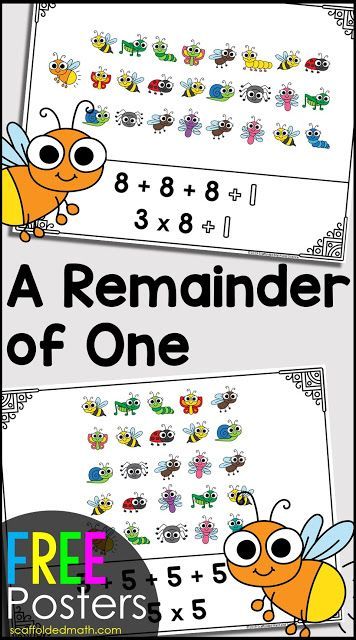 Free posters for the book A Remainder of One - Do you love the book a Remainder of One? I do! It's an awesome book for teaching divisibility rules, repeated addition, multiplication and division with remainders to little ones and get them thinking about number sense right as young children. This set of free pdf posters were made to display while reading A Remainder of One. You can download them free from the link in this post. Division With Remainders, Repeated Addition Multiplication, Divisibility Rules, Teaching 6th Grade, Math Classroom Decorations, Free Posters, Repeated Addition, Teaching 5th Grade, Differentiation Math